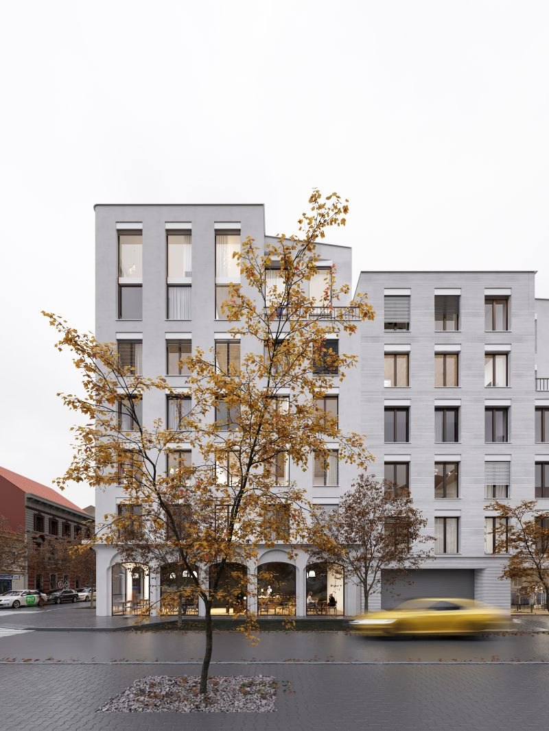 Doudlevecká – street corner, visualisation by QARTA architektura