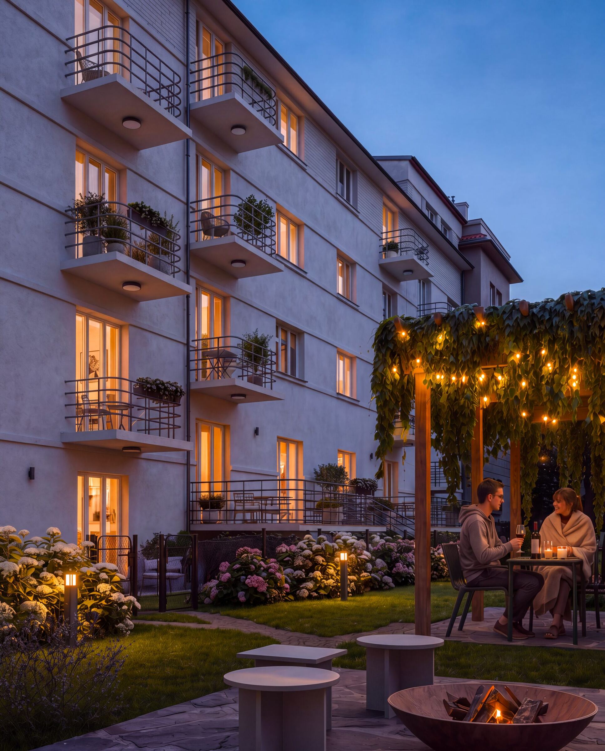 Ke Krči – pergola in the shared courtyard
