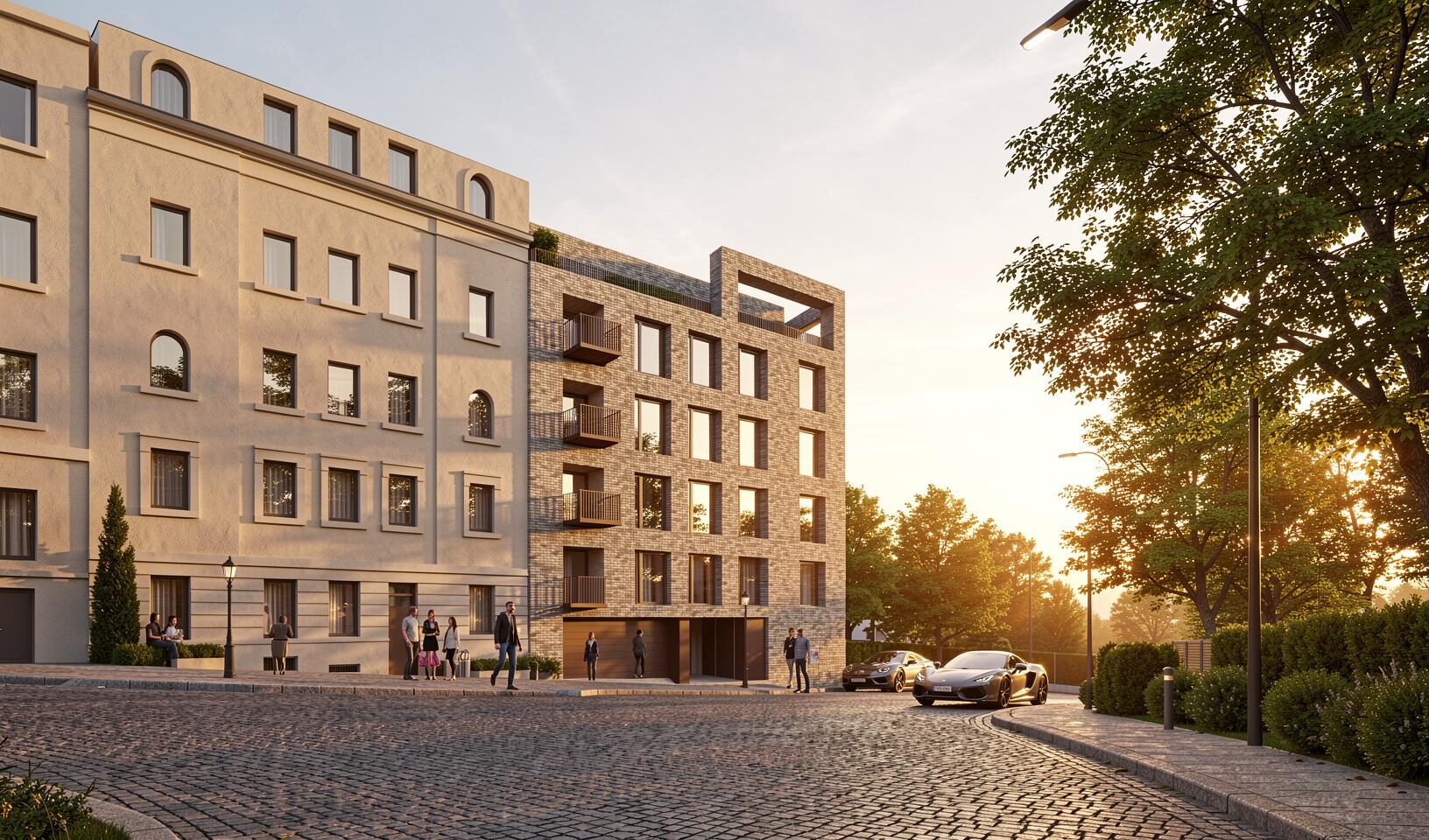 Residential project Prague 3 – connection to the neighbouring buildings