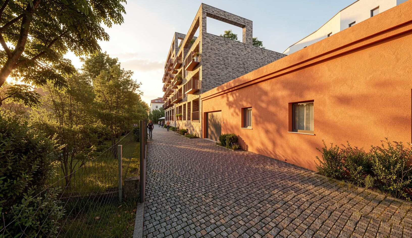 Residential project Prague 3 – view from the lane