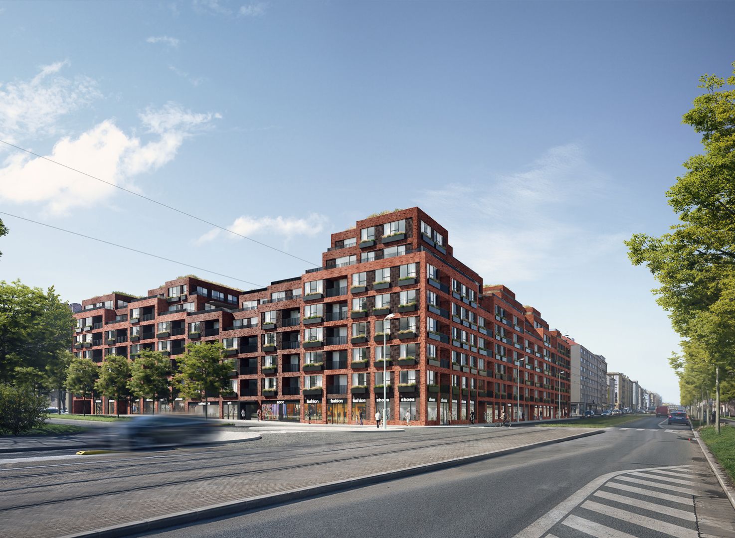 Vysočany infill block – street view