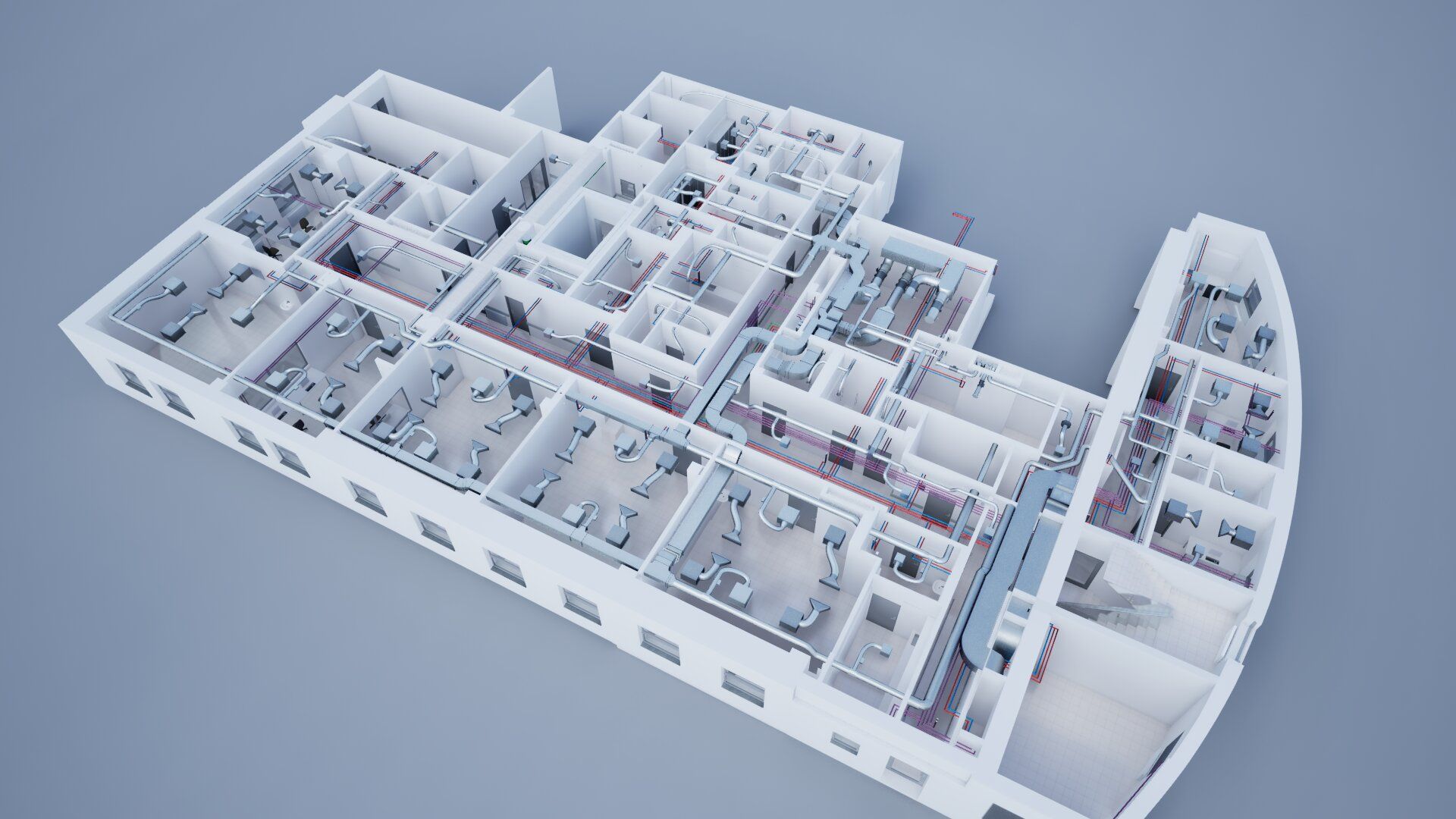 NIP/DIOP Jílovská – BIM model dispozice